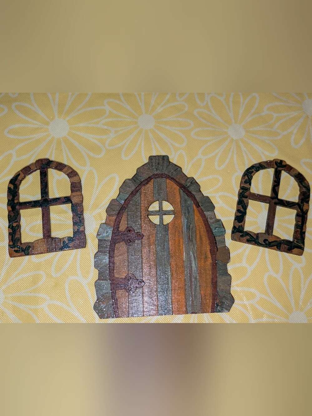 Handmade Fairy Door & Matching Windows